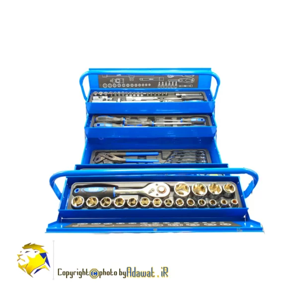 تصویر جعبه ابزار و جعبه بکس 85 پارچه باس از سمت راست
