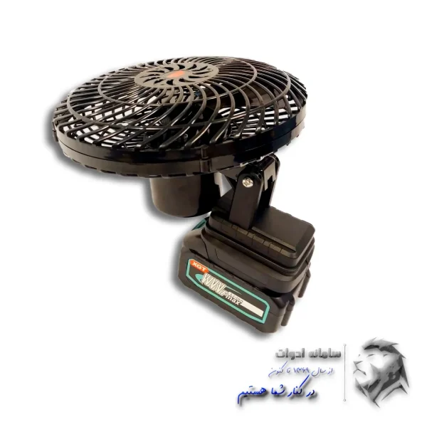 تصویر گردش پایه پنکه رومیزی شارژی به سمت چپ