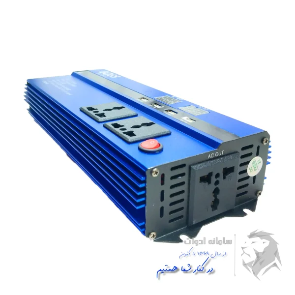 تصویر اینورتر مبدل برق خودرو 12 به 220 از سمت چپ