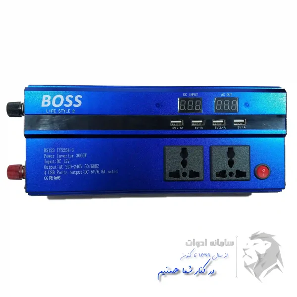 تصویر خروجی های اینورتر مبدل برق خودرو 12 به 220