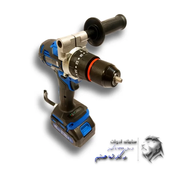 دریل چکشی شارژی 21 ولت همراه دسته کمکی