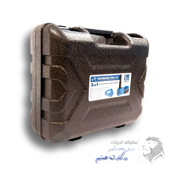تصویر کیف حمل کیت سه کاره جک و کمپرسور و بکس فندکی از کنار