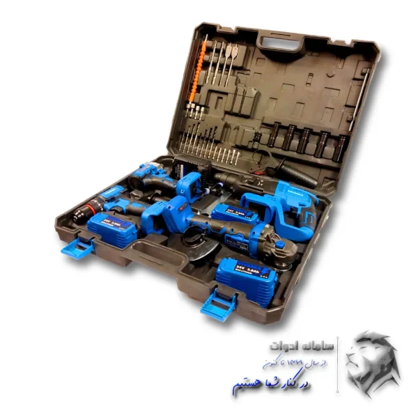 کیت 4 عددی براشلس دریل ،بتن کن ، بکس و فرز شارژی ویوارکس مدل VR-K004