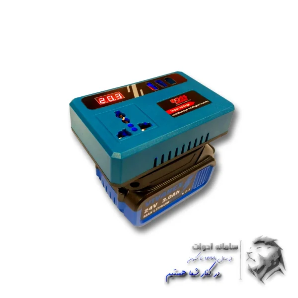 تصویر 45 درجه از مبدل باتری به برق شهری باس همراه باتری